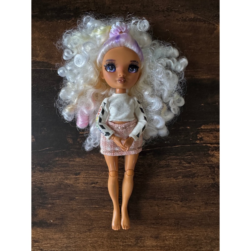 Rainbow High Color & Create Doll White Curly Hair Purple Eyes 594147 11 inch‎